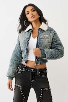 DENIM PUFFER JACKET, image 1