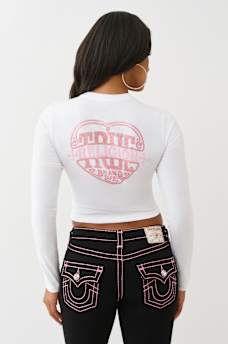 CAMISETA CORTA DE MANGA LARGA CON ESTAMPADO EN RELIEVE Y BRILLANTE, image 6