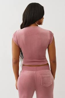 VELOUR CRYSTAL LOGO BABY TEE, image 5