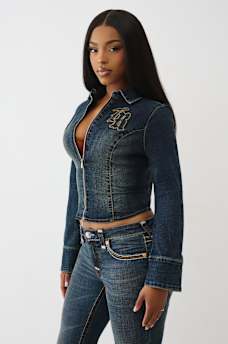 DENIM DOUBLE ZIP JACKET, image 4