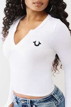 SEAMLESS V-NOTCH LONG SLEEVE TOP, image 2
