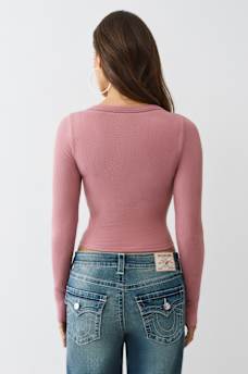 SEAMLESS V-NOTCH LONG SLEEVE TOP, image 5
