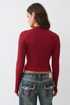 SEAMLESS V-NOTCH LONG SLEEVE TOP, image 5