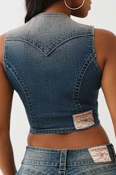 FADED DENIM VEST, image 6