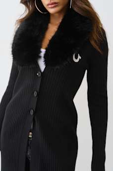 FAUX FUR DUSTER CARDIGAN, image 3