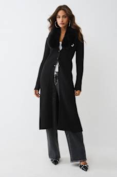 FAUX FUR DUSTER CARDIGAN, image 1