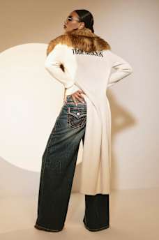 FAUX FUR DUSTER CARDIGAN, image 2