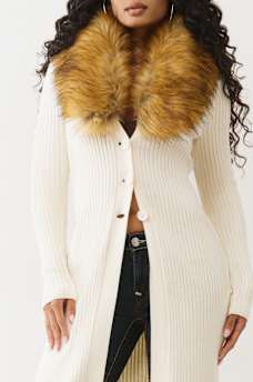 FAUX FUR DUSTER CARDIGAN, image 9