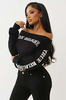 SU&Eacute;TER ENCOGIDO CON HOMBRO DESCUBIERTO, image 1