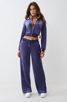 VELOUR FAUX FUR SHRUNKEN ZIP HOODIE, image 4