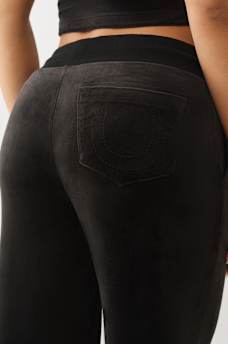 VELOUR CRYSTAL HORSESHOE STRAIGHT LEG SWEATPANT, image 6