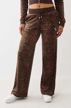 VELOUR CRYSTAL HORSESHOE STRAIGHT LEG SWEATPANT, image 3