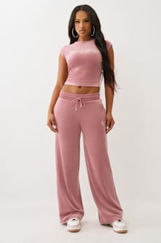 VELOUR CRYSTAL HORSESHOE STRAIGHT LEG SWEATPANT, image 4