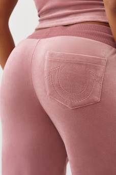 VELOUR CRYSTAL HORSESHOE STRAIGHT LEG SWEATPANT, image 7