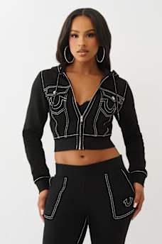 BIG T SHRUNKEN ZIP HOODIE, image 1