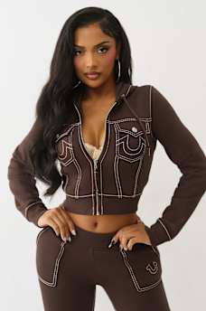 BIG T SHRUNKEN ZIP HOODIE, image 2