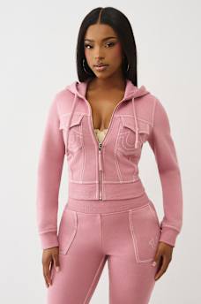 BIG T SHRUNKEN ZIP HOODIE, image 2