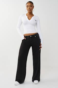 BOBBI WASHED FLEECE BAGGY PANT, image 1