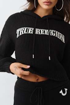 EMBROIDERED PULLOVER SWEATER HOODIE, image 1