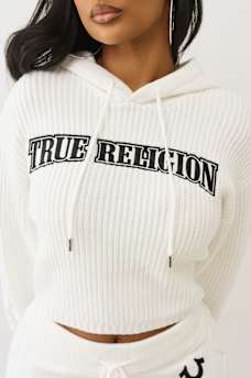 EMBROIDERED PULLOVER SWEATER HOODIE, image 1