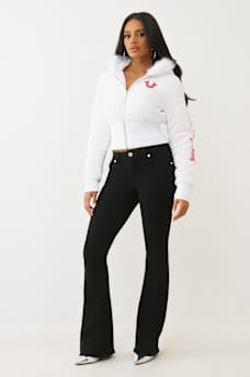 CHAQUETA ACOLCHADA RECORTADA DE PIEL SINT&Eacute;TICA, image 3