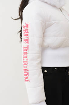 CHAQUETA ACOLCHADA RECORTADA DE PIEL SINT&Eacute;TICA, image 5