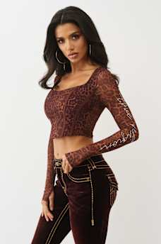 CORSET CON MANGAS LARGAS DE MALLA Y CRISTALES, image 4