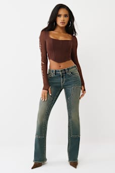 CRYSTAL MESH LONG SLEEVE TOP, image 3