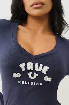 LONG SLEEVE LOGO APPLIQUE BABY TEE, image 2