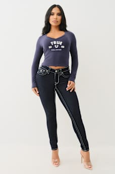LONG SLEEVE LOGO APPLIQUE BABY TEE, image 3