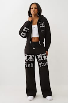 CRYSTAL LOGO SHRUNKEN ZIP HOODIE, image 3