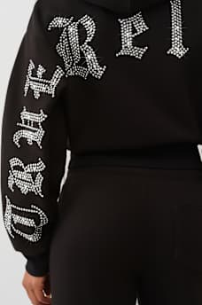 CRYSTAL LOGO SHRUNKEN ZIP HOODIE
