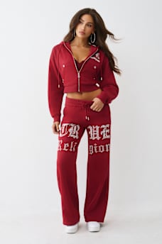 CRYSTAL LOGO SHRUNKEN ZIP HOODIE, image 3