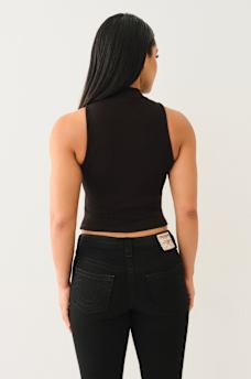 FLAG EMBROIDERED MOCK NECK TANK , image 4