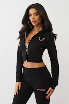 RAINBOW STITCH HORSESHOE SHRUNKEN ZIP HOODIE, image 4