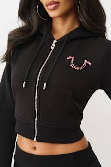 RAINBOW STITCH HORSESHOE SHRUNKEN ZIP HOODIE, image 6
