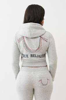 RAINBOW STITCH HORSESHOE SHRUNKEN ZIP HOODIE, image 5