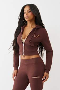 RAINBOW STITCH HORSESHOE SHRUNKEN ZIP HOODIE, image 4