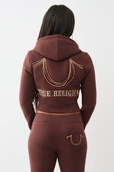 RAINBOW STITCH HORSESHOE SHRUNKEN ZIP HOODIE, image 5