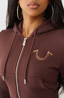 RAINBOW STITCH HORSESHOE SHRUNKEN ZIP HOODIE, image 6