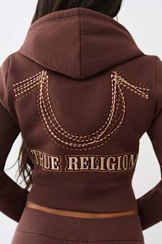 RAINBOW STITCH HORSESHOE SHRUNKEN ZIP HOODIE, image 1