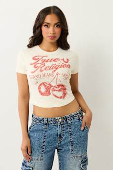 VINTAGE CHERRY LOGO BABY TEE, image 1