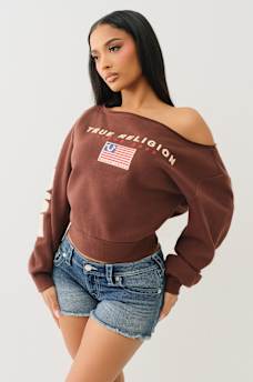 OFF THE SHOULDER EMBROIDERED PULLOVER, image 3