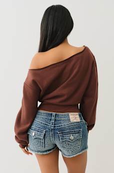 OFF THE SHOULDER EMBROIDERED PULLOVER, image 6
