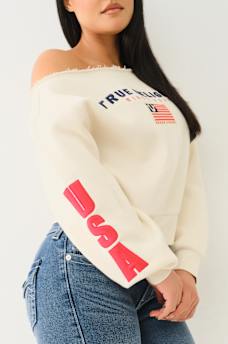 OFF THE SHOULDER EMBROIDERED PULLOVER, image 2