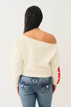 OFF THE SHOULDER EMBROIDERED PULLOVER, image 4