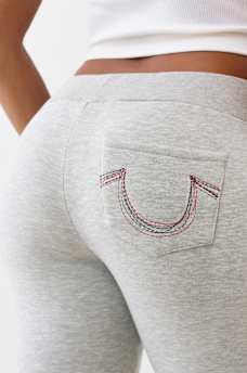 RAINBOW STITCH HORSESHOE BOOTCUT SWEATPANT, image 1