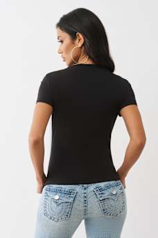 CAMISETA DE CUELLO REDONDO CON BUDDHA DE CRISTAL, image 5