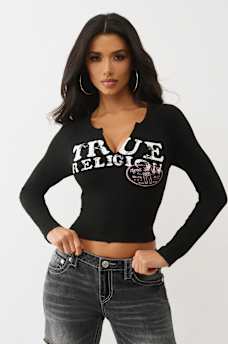 RIBBED V-NOTCH RAGLAN LONG SLEEVE TEE, image 3