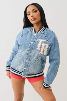 OVERSIZED DENIM BOMBER JACKET, image 2